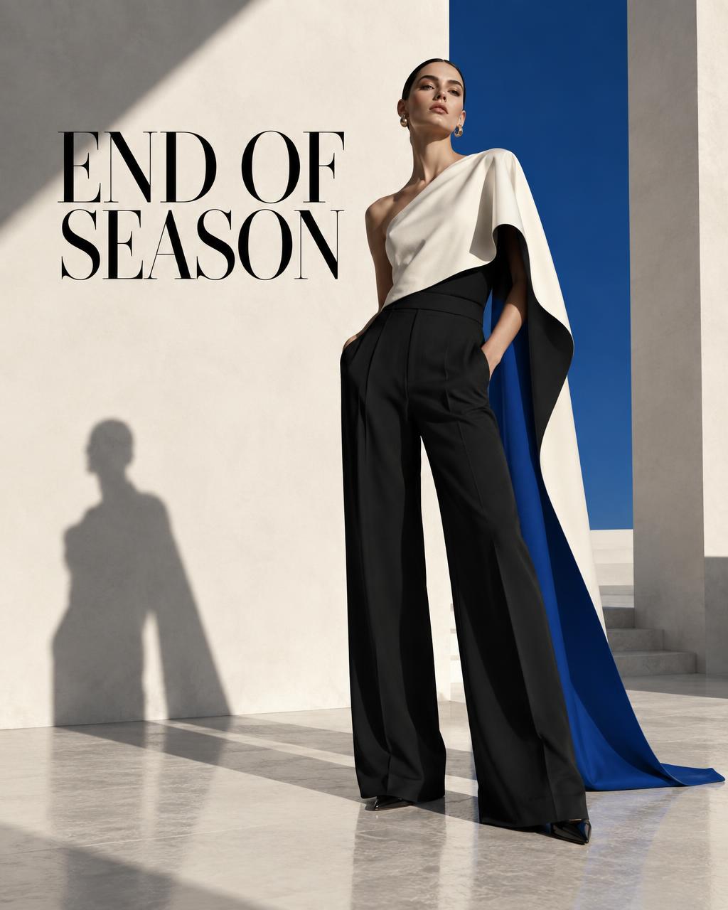 Editorial end-of-season fashion sale flyer generated from an AI prompt