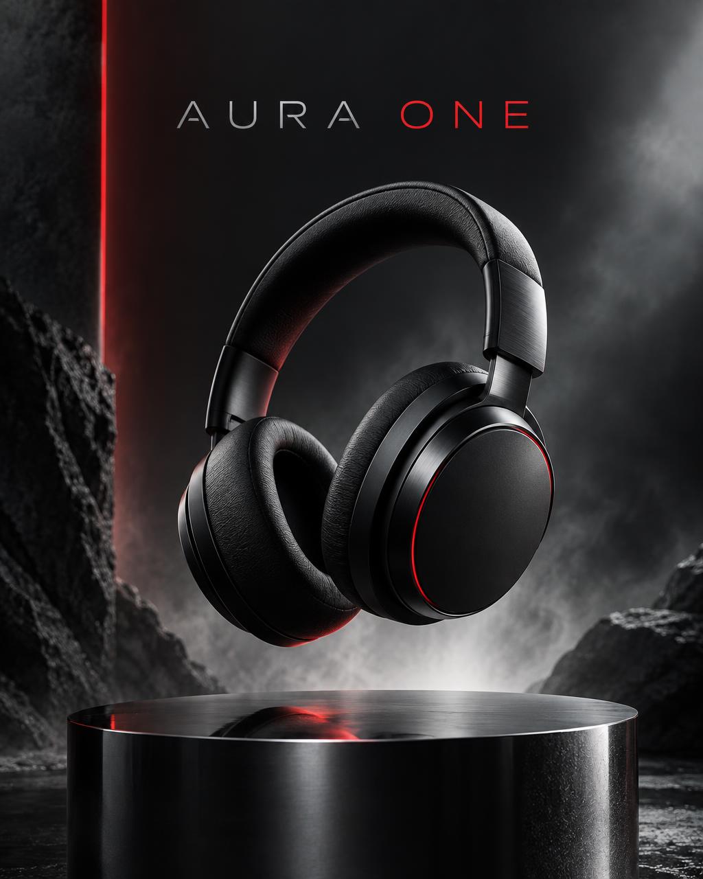 Premium wireless headphone product launch flyer generated from an AI prompt