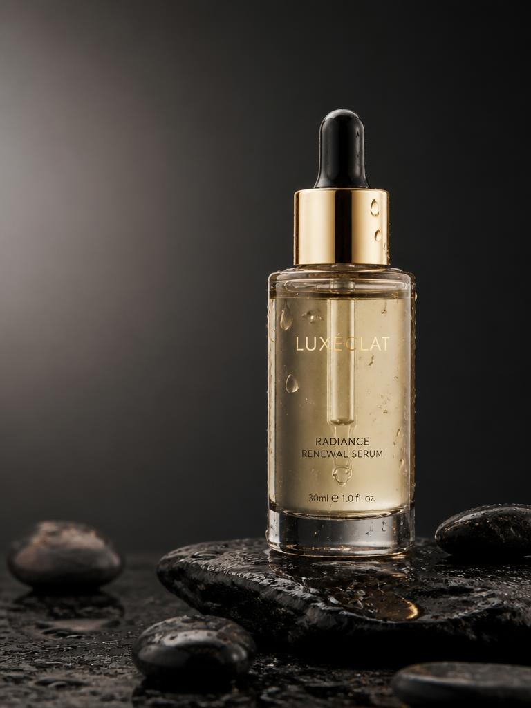 Premium skincare bottle product photograph