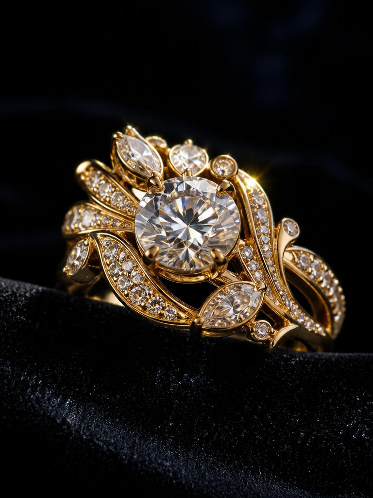 Diamond Jewellery Macro — Jewellery AI image prompt example generated with Gemini (jewellery, diamond)
