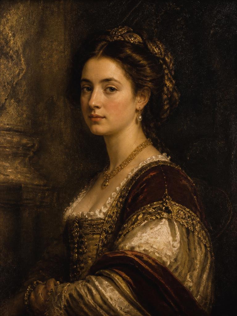 Renaissance Oil Portrait — Painterly AI image prompt example generated with ChatGPT (painting, renaissance)